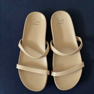 A New Day Cream Sandals with Sleek Straps and Comfort Footbed